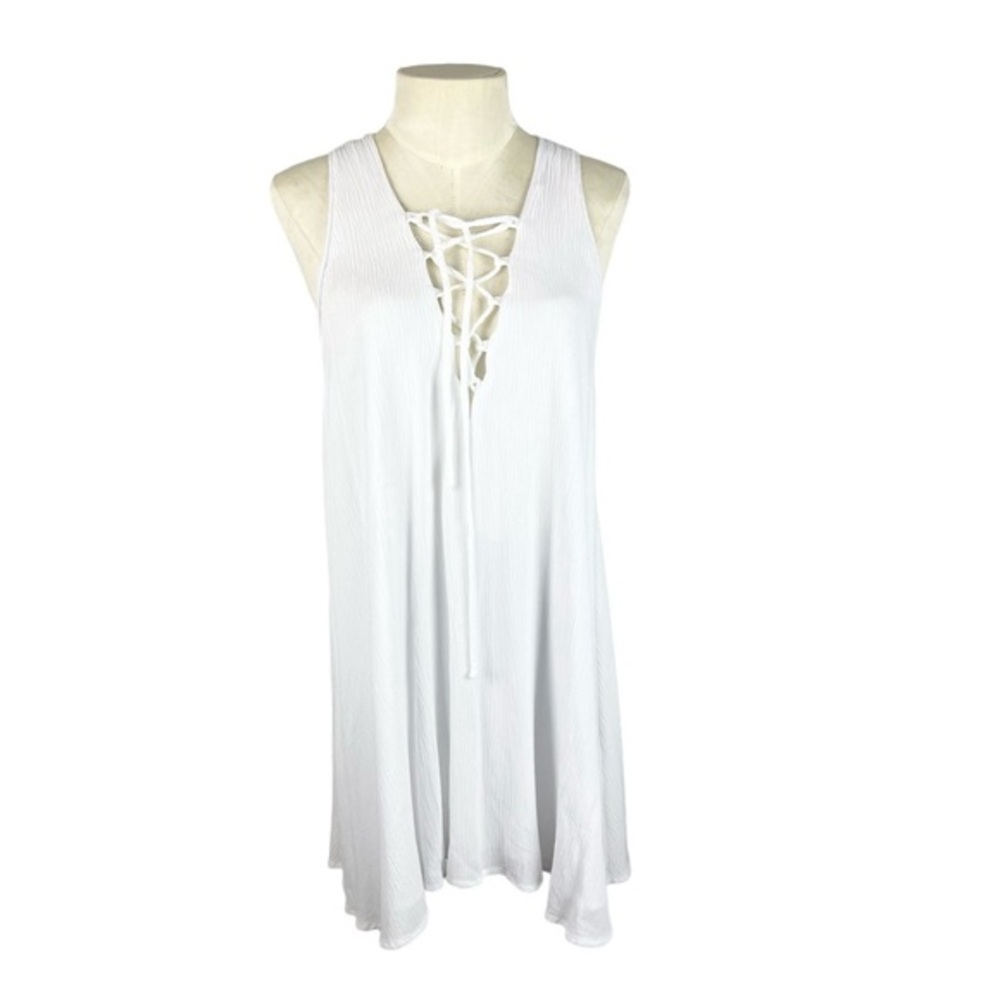 Show‎ Me Your Mumu Rancho Mirage Lace Up Dress White Cloud size XS